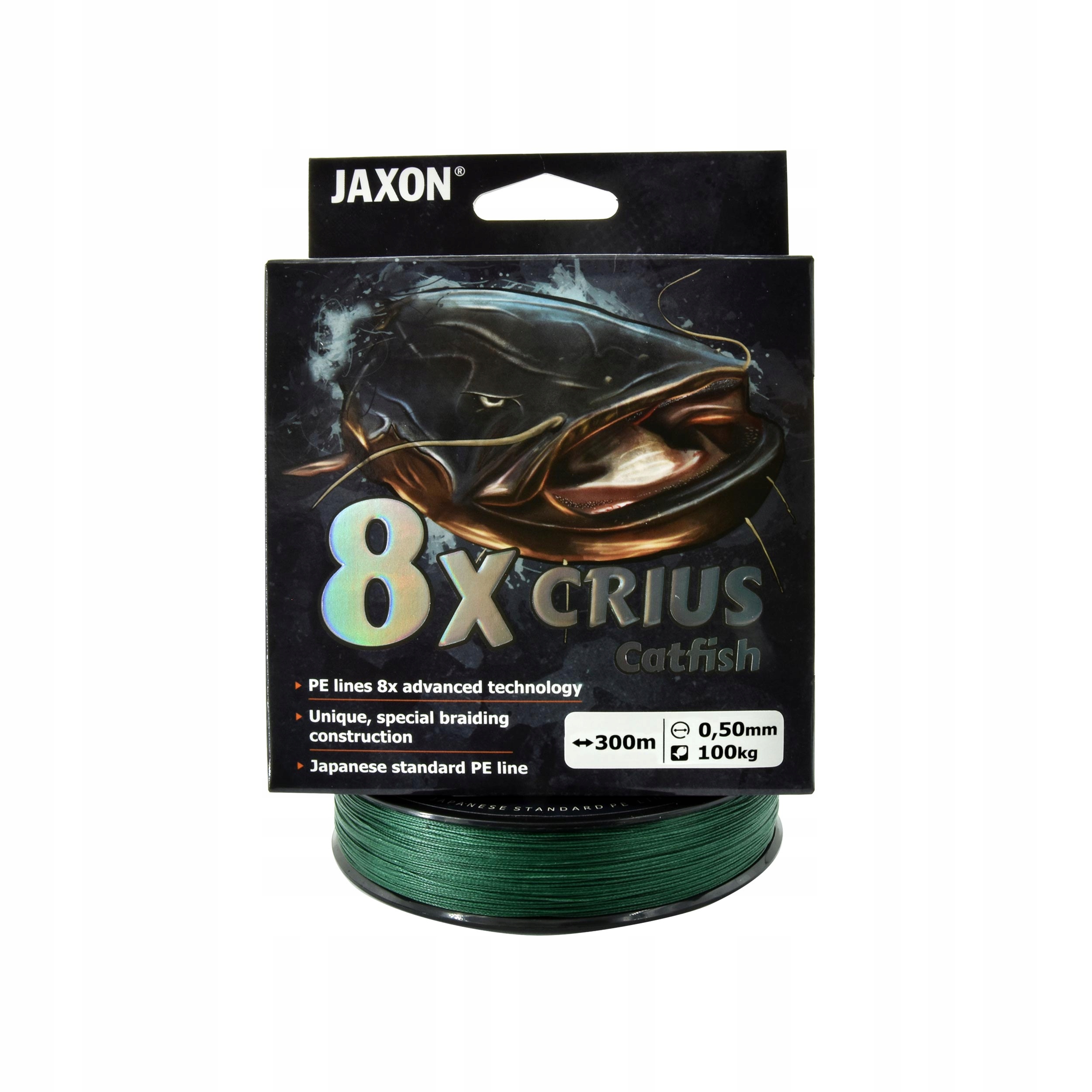 Plecionka sumowa Jaxon Crius 8X Catfish Green 0.50mm 300m 100kg zielona 1sz