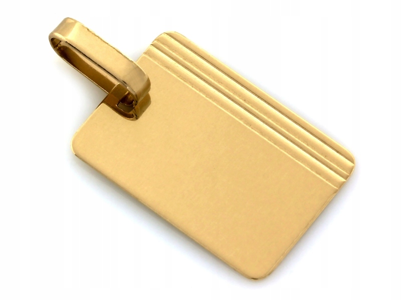 Zlatý přívěsek 585 14kt pod gravírování obdélníkový plech s frézováním 0.85 g