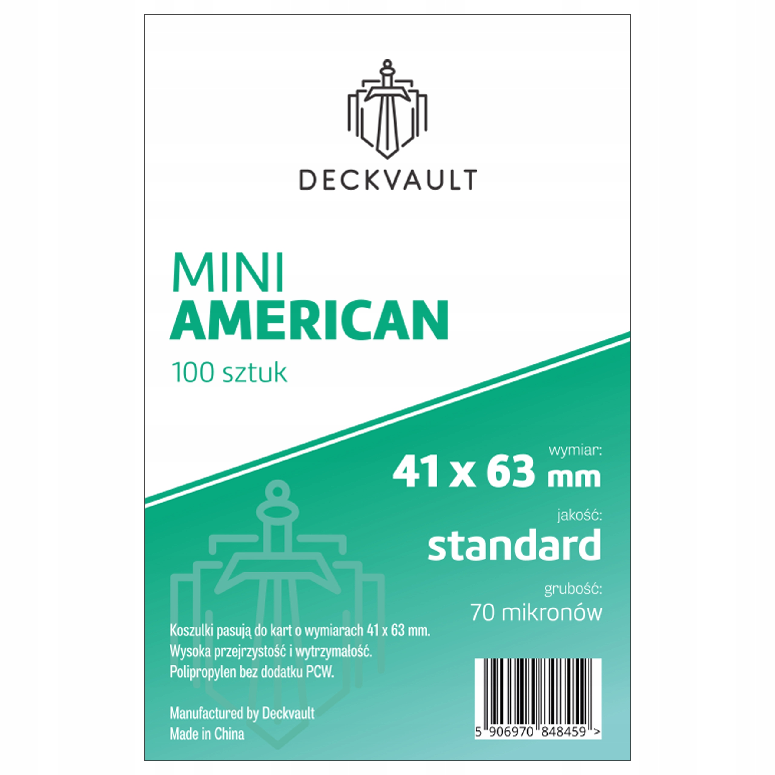 Koszulki Na Karty Mini American Standard 41x63mm 100 sztuk Deckvault
