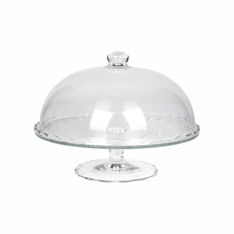 

Patera Szklana Z Kloszem Pokrywą Zdobiona 29 CM