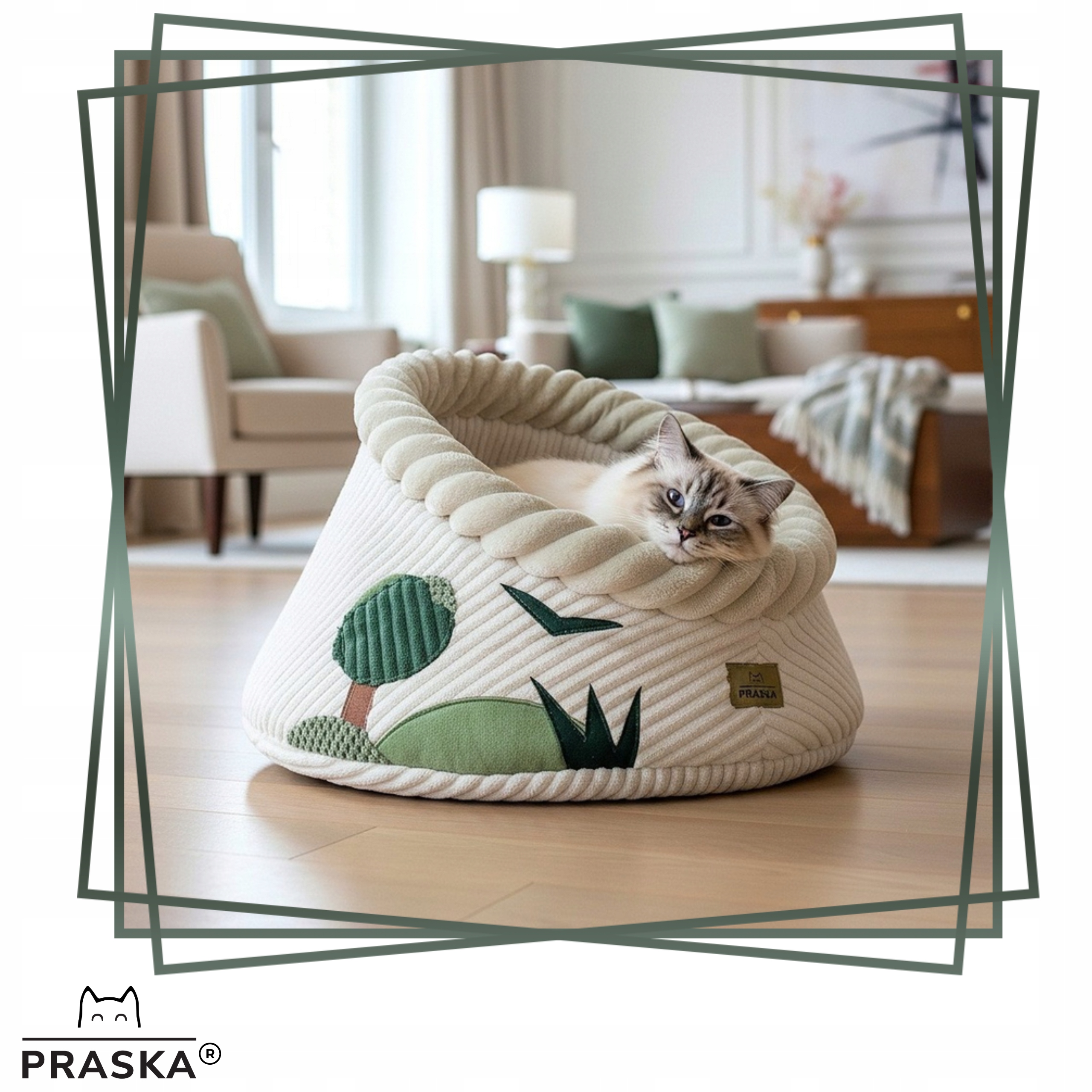 Levně Pelíšek pro kočky plyšová budka 45 cm Hide'in Goody Forest pl výroba