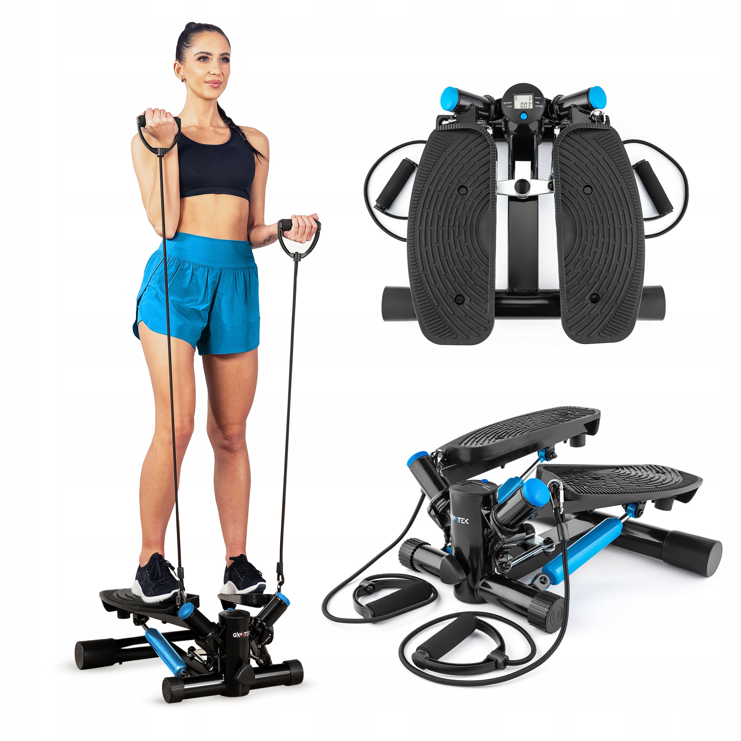 Stepper Skrętny Z Ekspanderami Linkami Do Ćwiczeń Licznik XST500 Gymtek