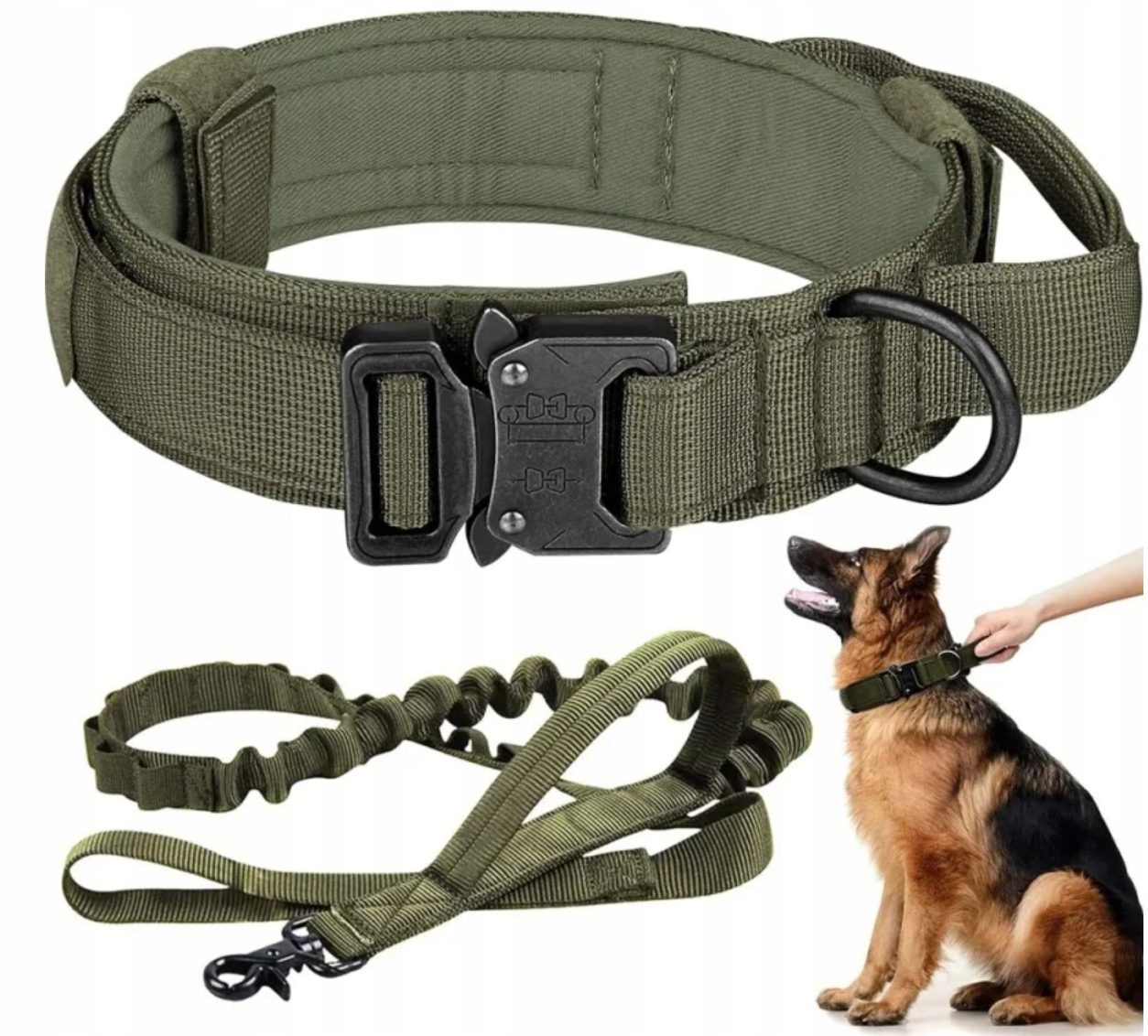 Levně Profesionální Taktický Obojek Pro Psa Kovová Spona Silná Vodítko 34-44 CM M