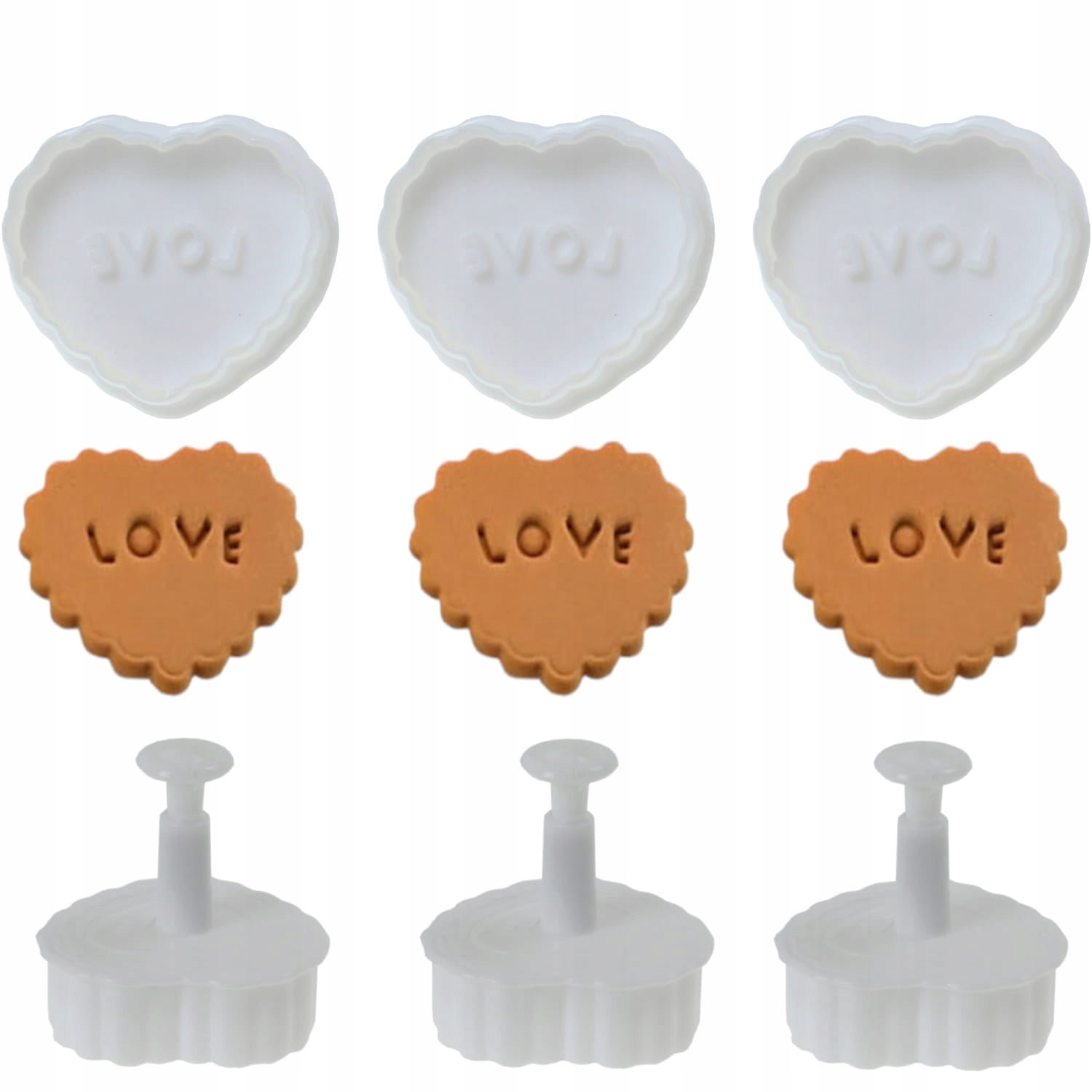 

Foremki wykrawacze wyciskane Serca Love 3 szt.