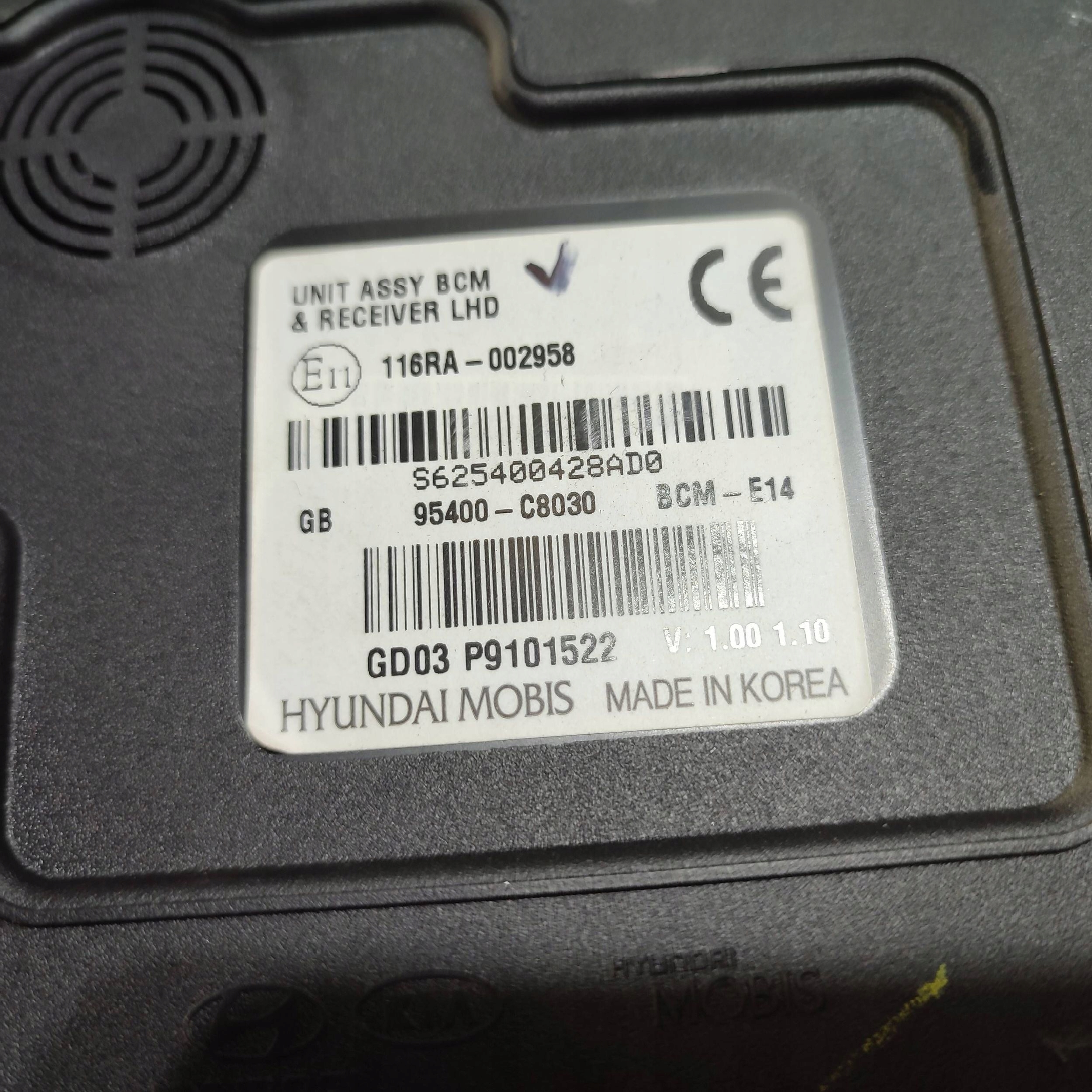 comfort control unit Hyundai i20 95400C8030