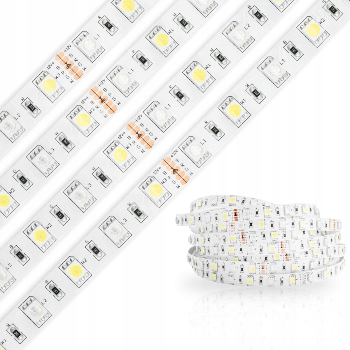 

Taśma Led Kolorowa Rgb Ciepła Smd 5050 12V 5M