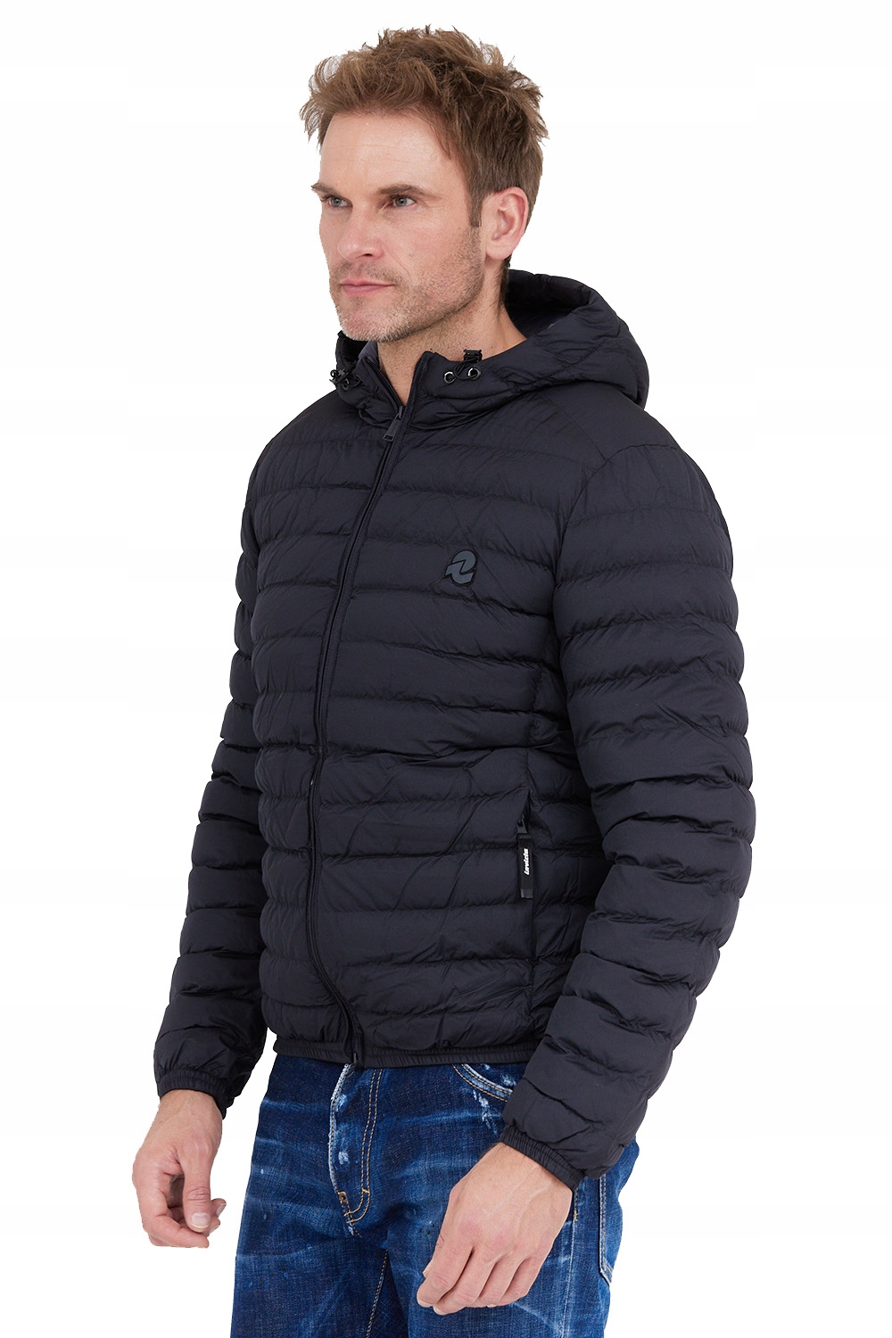 Invicta Tmavě modrá péřová bunda s kapucí XXL