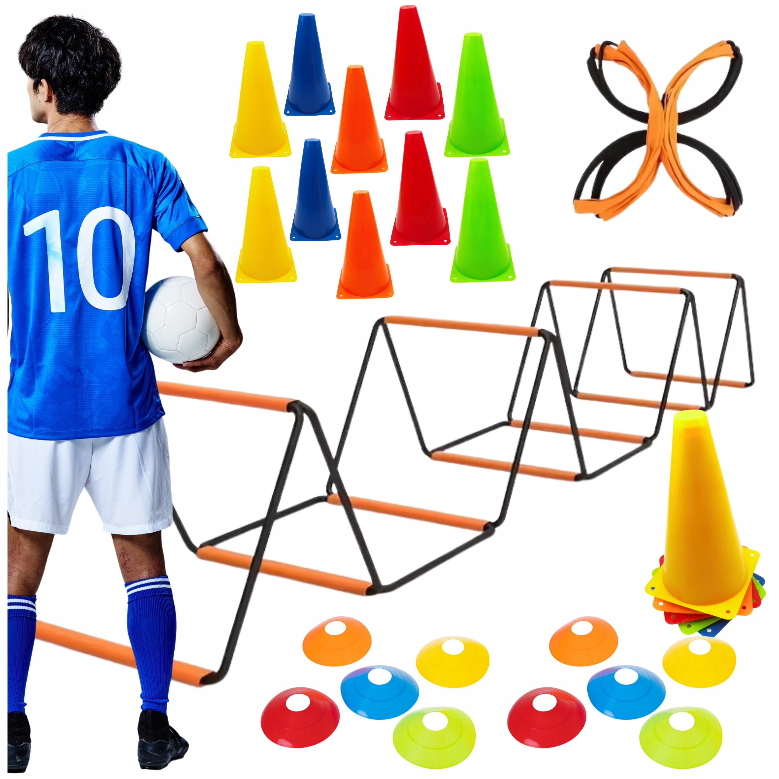 Profesjonalny zestaw piłkarski dla Piłkarza 22w1 Drabinka 3D