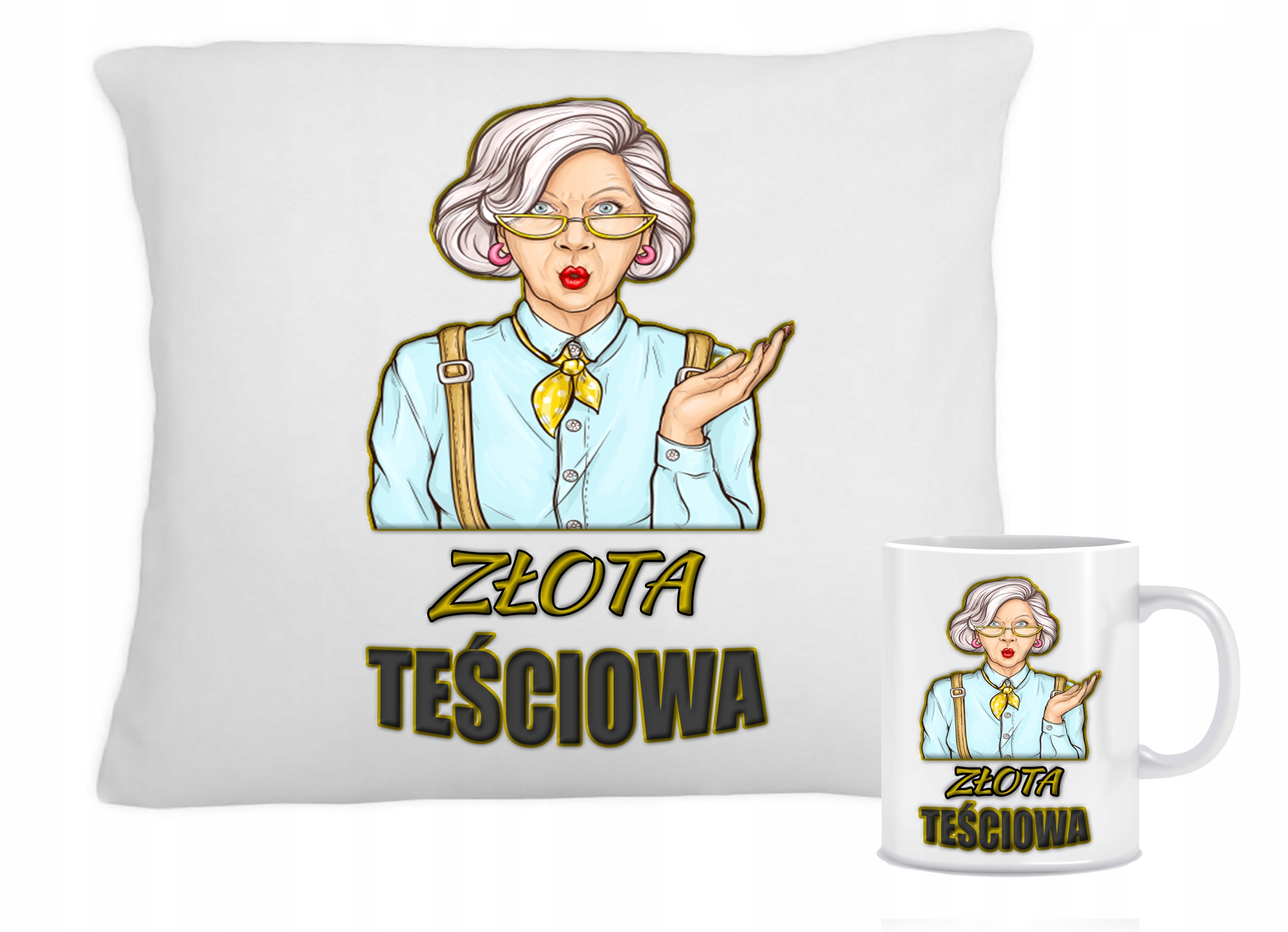 

Zestaw Poduszka Kubek Nadruk Dla Teściowej