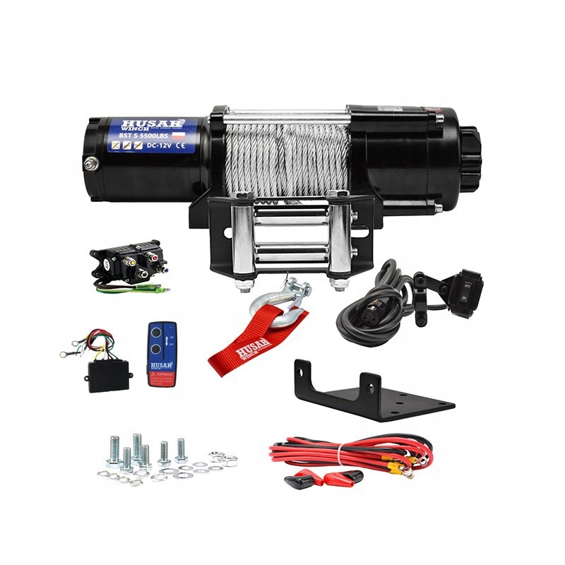 Navijak Lanový 2495 Kg 12 V Oceľové Lano