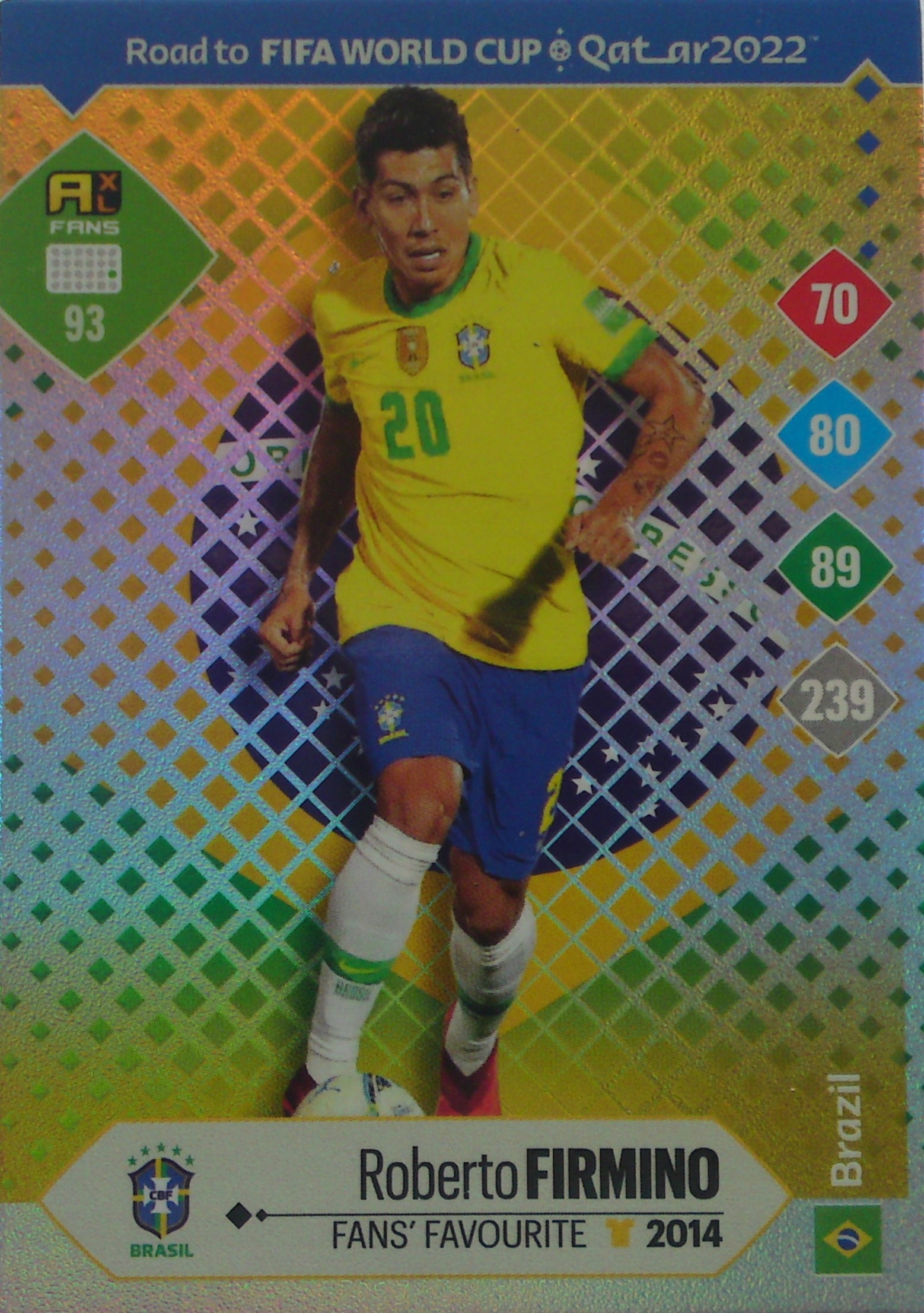 Panini Road Fifa World Qatar 2022 Fans' Favourite Roberto Firmino 93