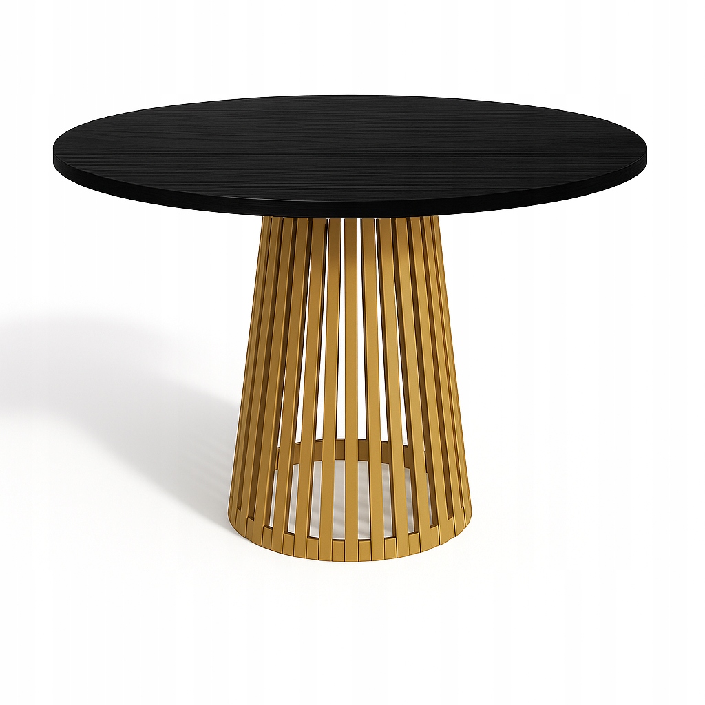 Stůl do obývacího pokoje Černý 90 cm, moderní stůl Loft, stůl kulatý