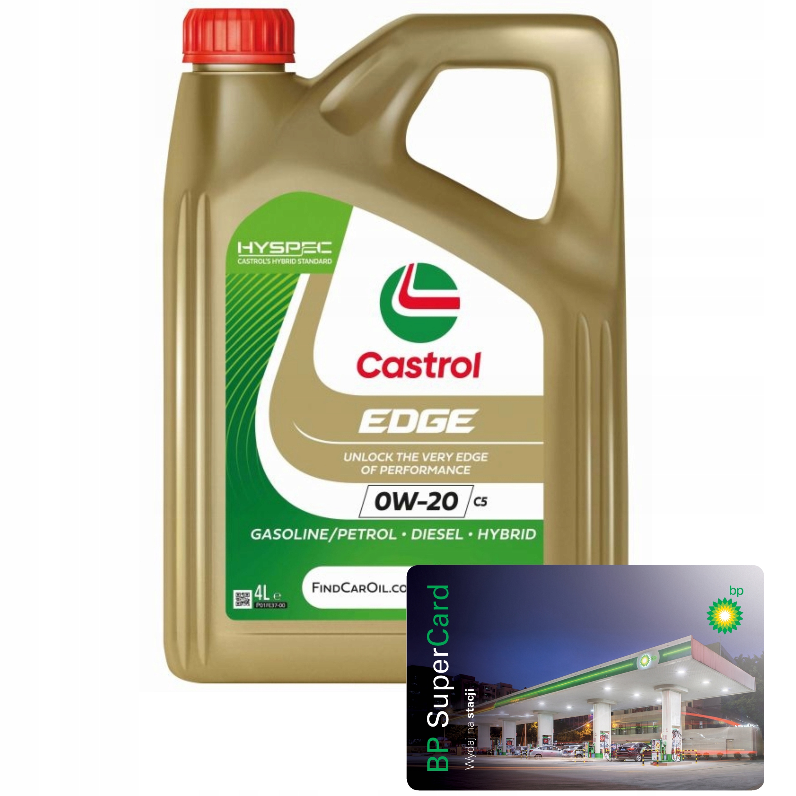 Motorový olej Castrol Edge 0W-20 C5 4L Darček Palivová Karta Bp