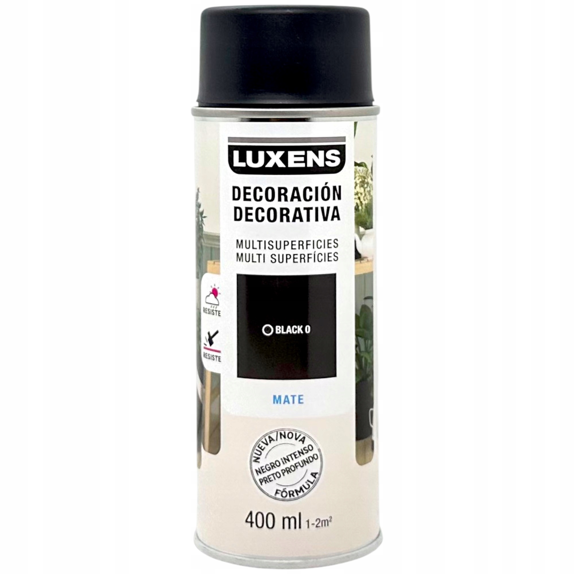 Luxens Farba Czarna Matowa Lakier Spray 400ML Mat do różnych powierzchni