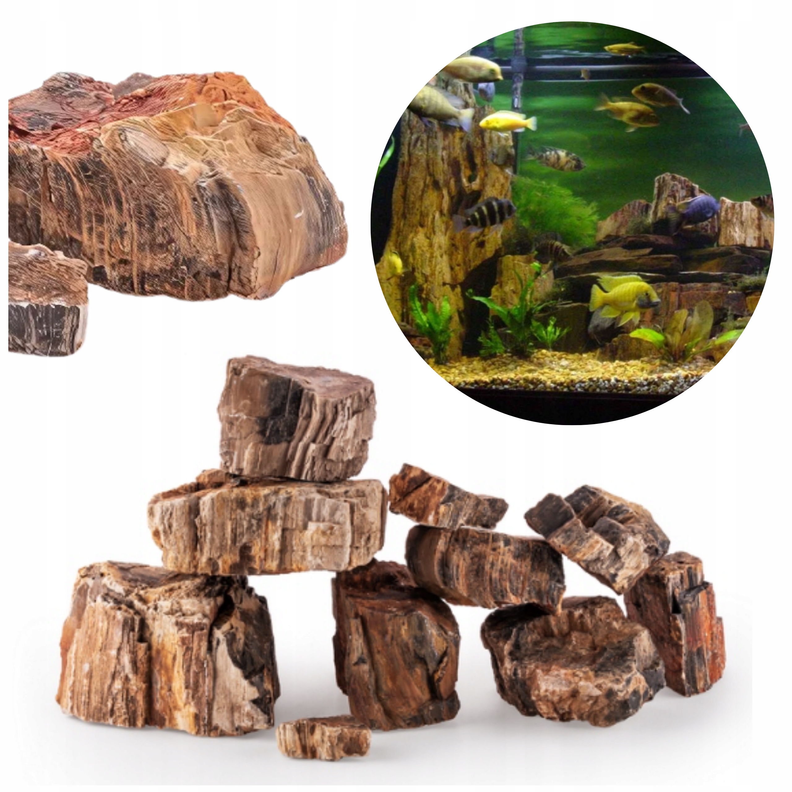 Levně Zkamenělé Dřevo Sada Kamenů Do Akvária 10KG