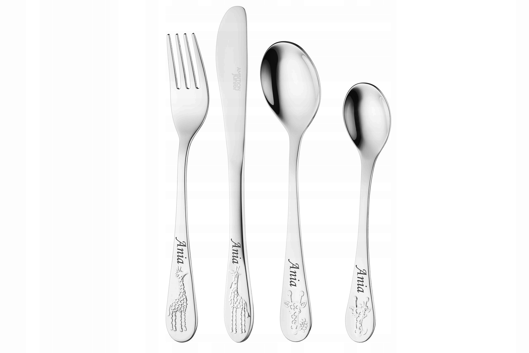 Komplet Sztućców 4 elementy Ambition Żyrafy GRAWER Prezent na Roczek Kod producenta SOV-1073