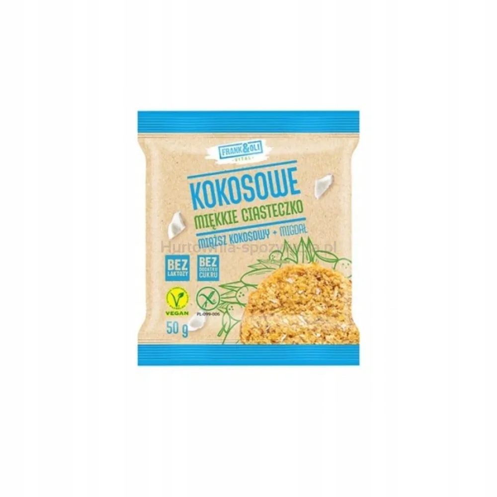 Levně Frank & Oli Kokosové měkké sušenky Kokosová dužina Mandle 50 g