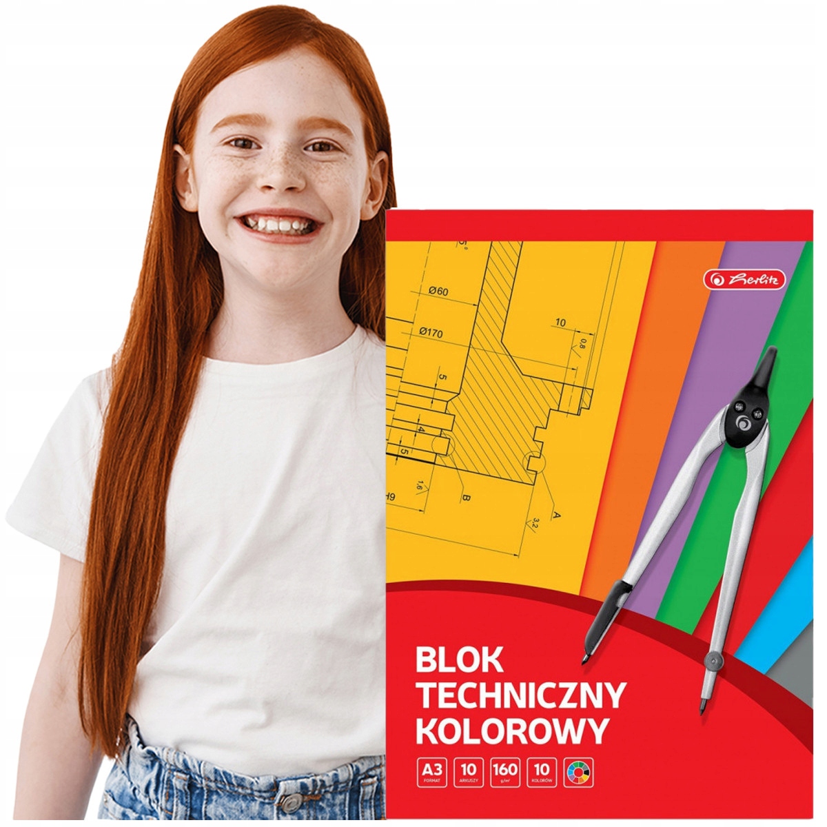 Dobrej Jakości Kolorowy Blok Techniczny A3 10k.
