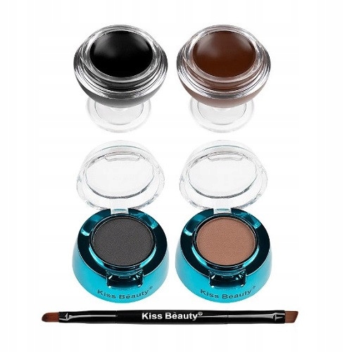 Sada na obočie, Kiss Beauty, Fit Eye Durable, Čierno-hnedá