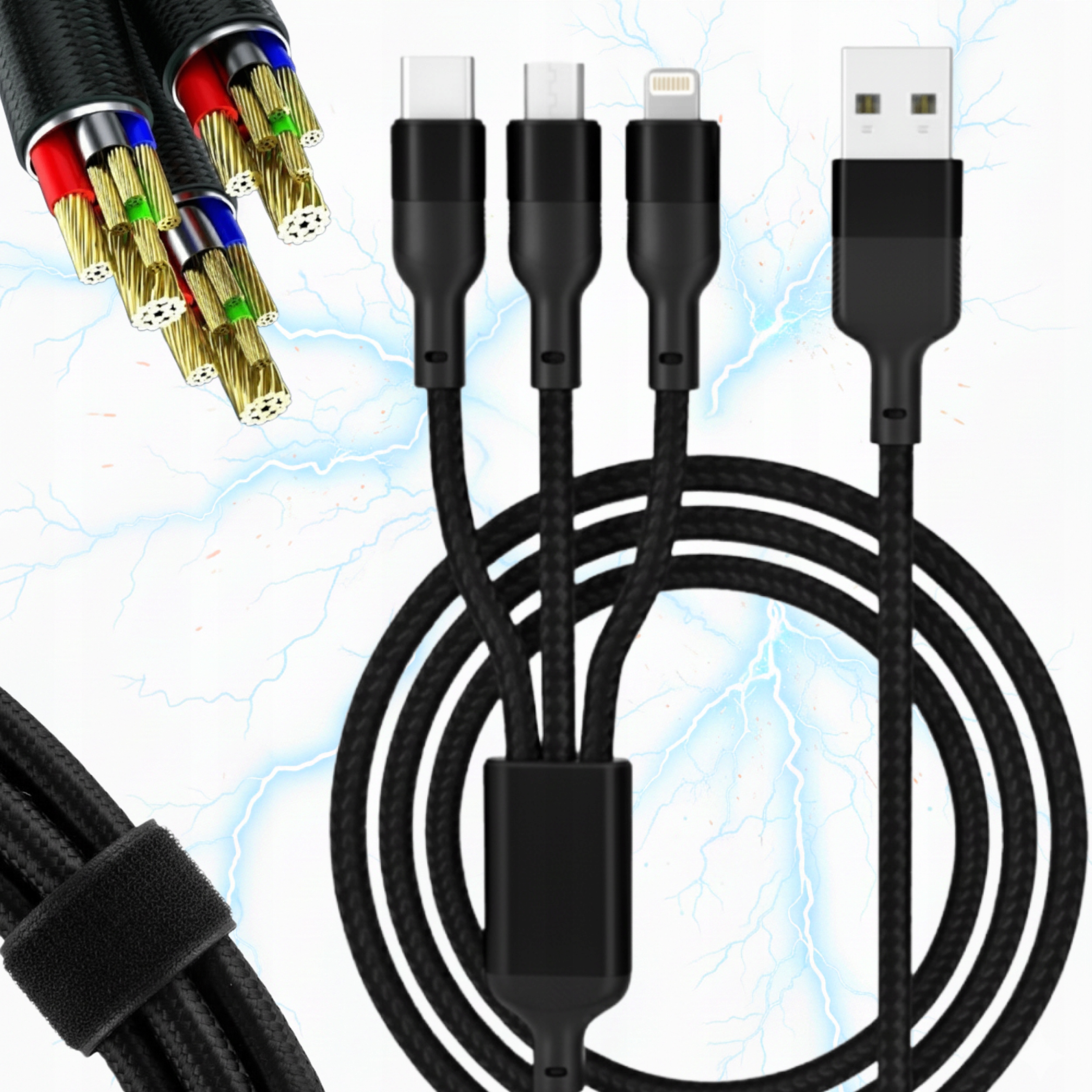 Kabel WS 1,20 m USB - USB typ C wielokolorowy