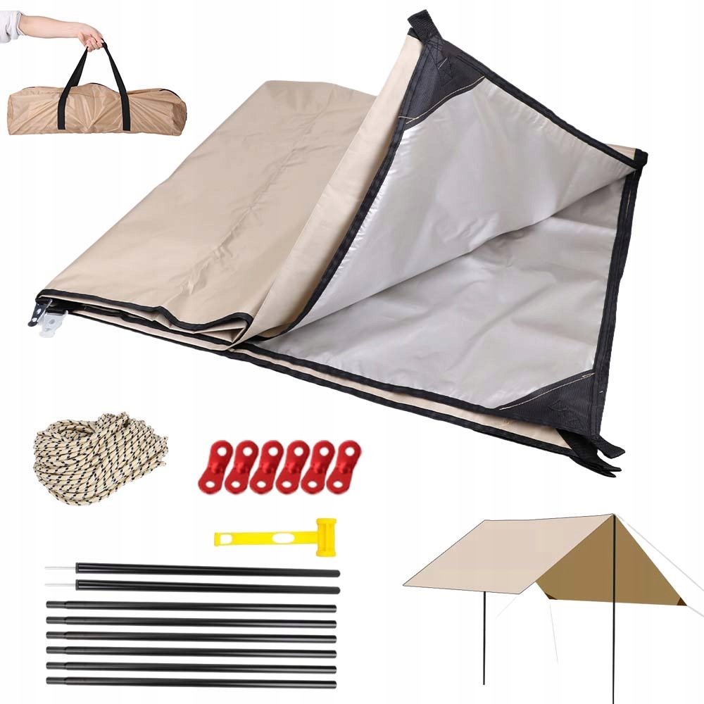 Turistický Tarp Plachta Markiza Biwak 3X3 M