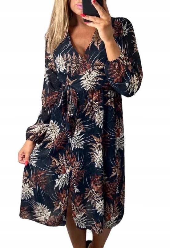 V897 Šaty Šifonová Vázaná 26 vel. 42 (XL)