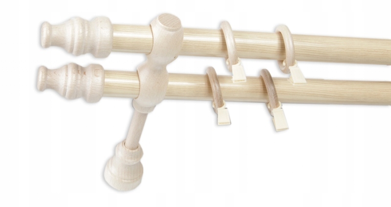 

Karnisz Drewniany 28 mm podwójny sosna 140 cm