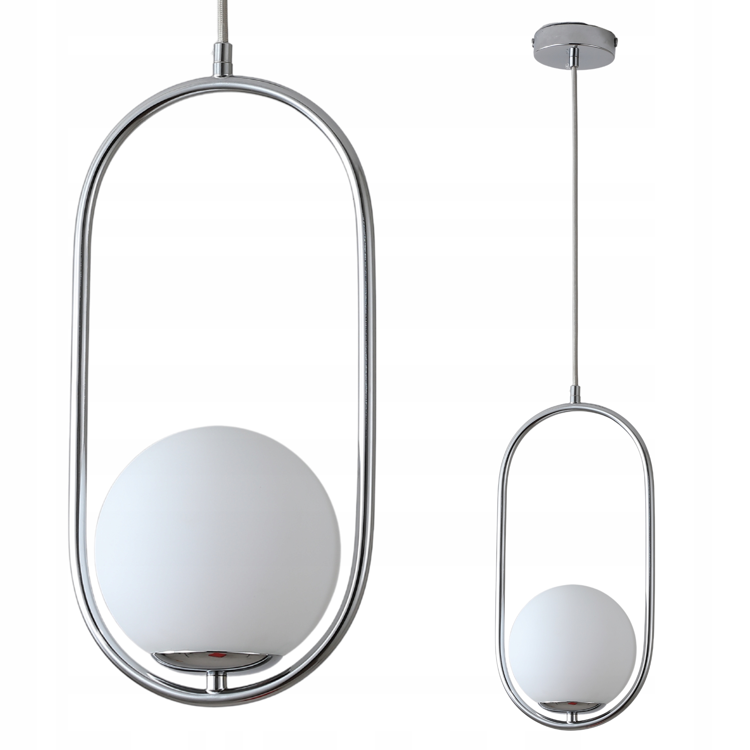 Závěsná Stropní Lampa Lustr Kule stříbrná Moderní Led E27