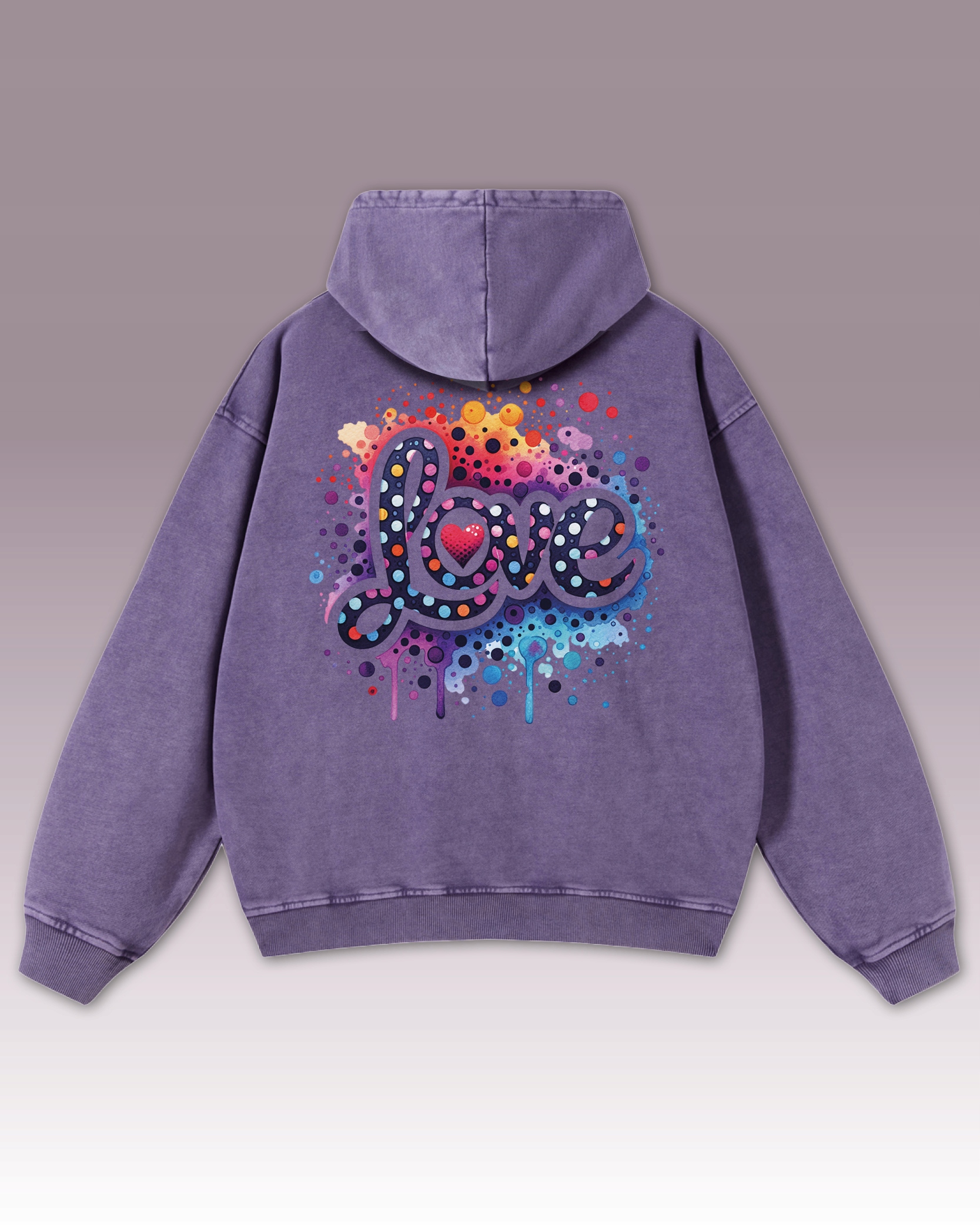 Mikina Barevná Láska Radost Života Láska Barevná Ležérní Fialová XL