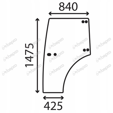 sklo pro traktor Claas Nexos dveře levé 11528210