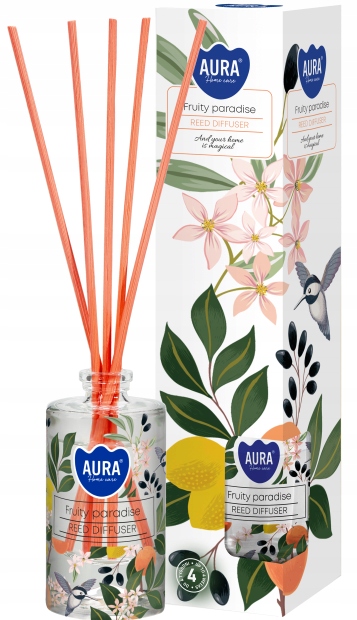 Dyfuzor Zapachowy Odświeżacz Powietrza z Kolorowymi Patyczkami OWOCOWY RAJ