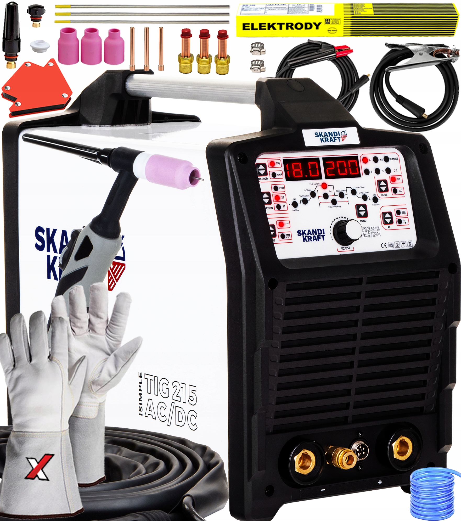 Invertorová Svářečka Skandi Kraft Tig 215 Ac/dc Mma 230V 200A Puls