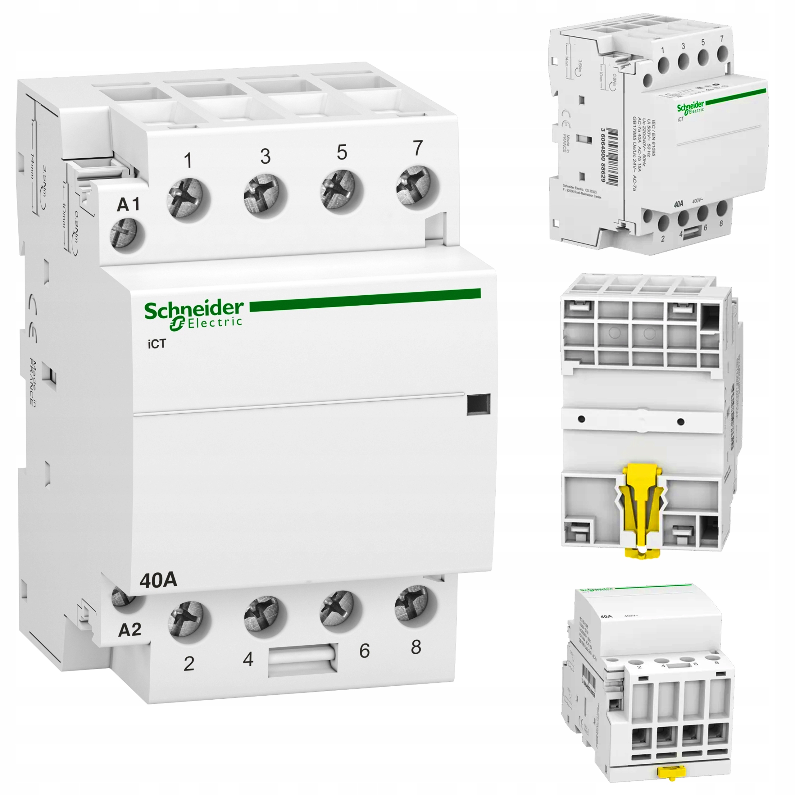 Modulárny stýkač Acti9 iCT50-63-40-230, 63A, 4NO, 50Hz, 220/240VAC