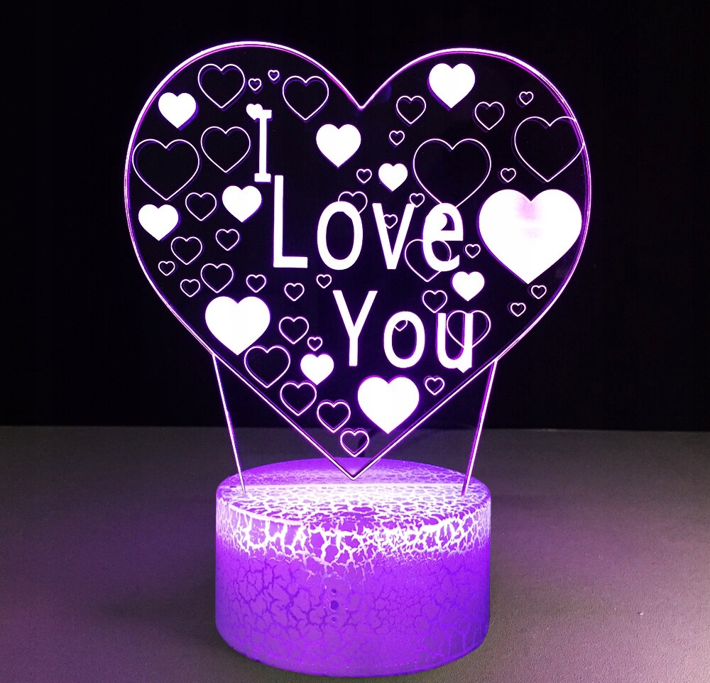 

Lampka nocna 3D Led I Love you Mała Halogen