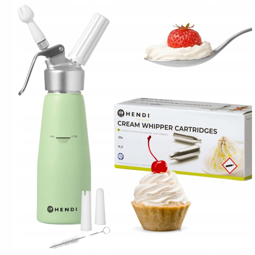 Dárková Sada Hendi sifonu na šlehačku 0,5l žlutá 10 kartuší