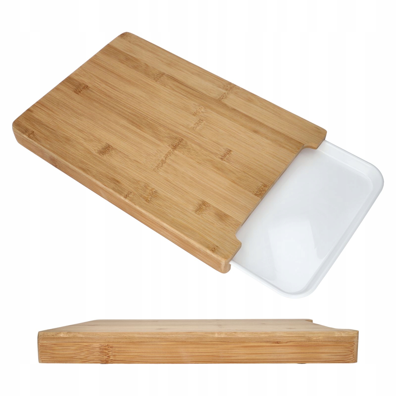 

Deska do krojenia bambusowa z pojemnikiem tacką