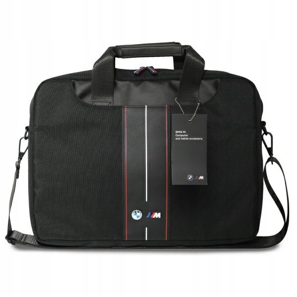 Taška Na Notebook Tablet Do 16" Bmw Nylon Blue Stripe Černá