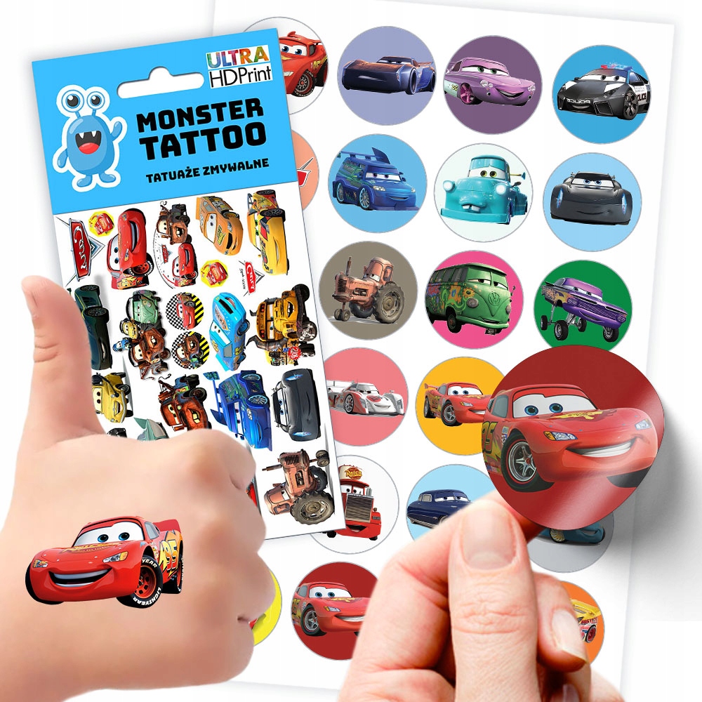 

Zestaw Naklejki Tatuaże Cars Auta Zygzak
