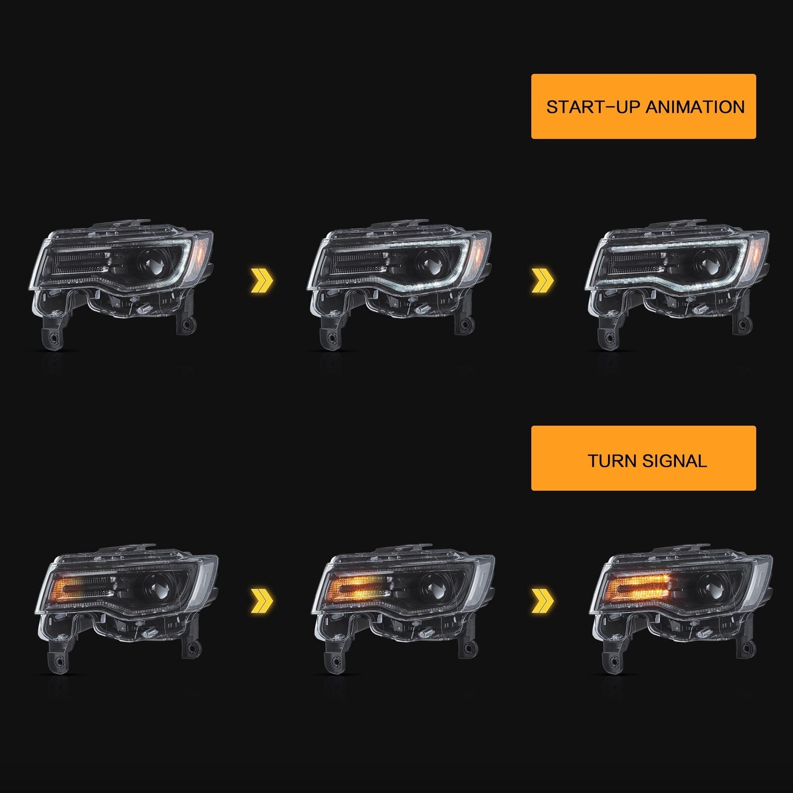 JEEP GRAND CHEROKEE WK2 2014-2021 LAMPA LAMPY FULL LED DRL VLAND KOMPLET Stan opakowania oryginalne