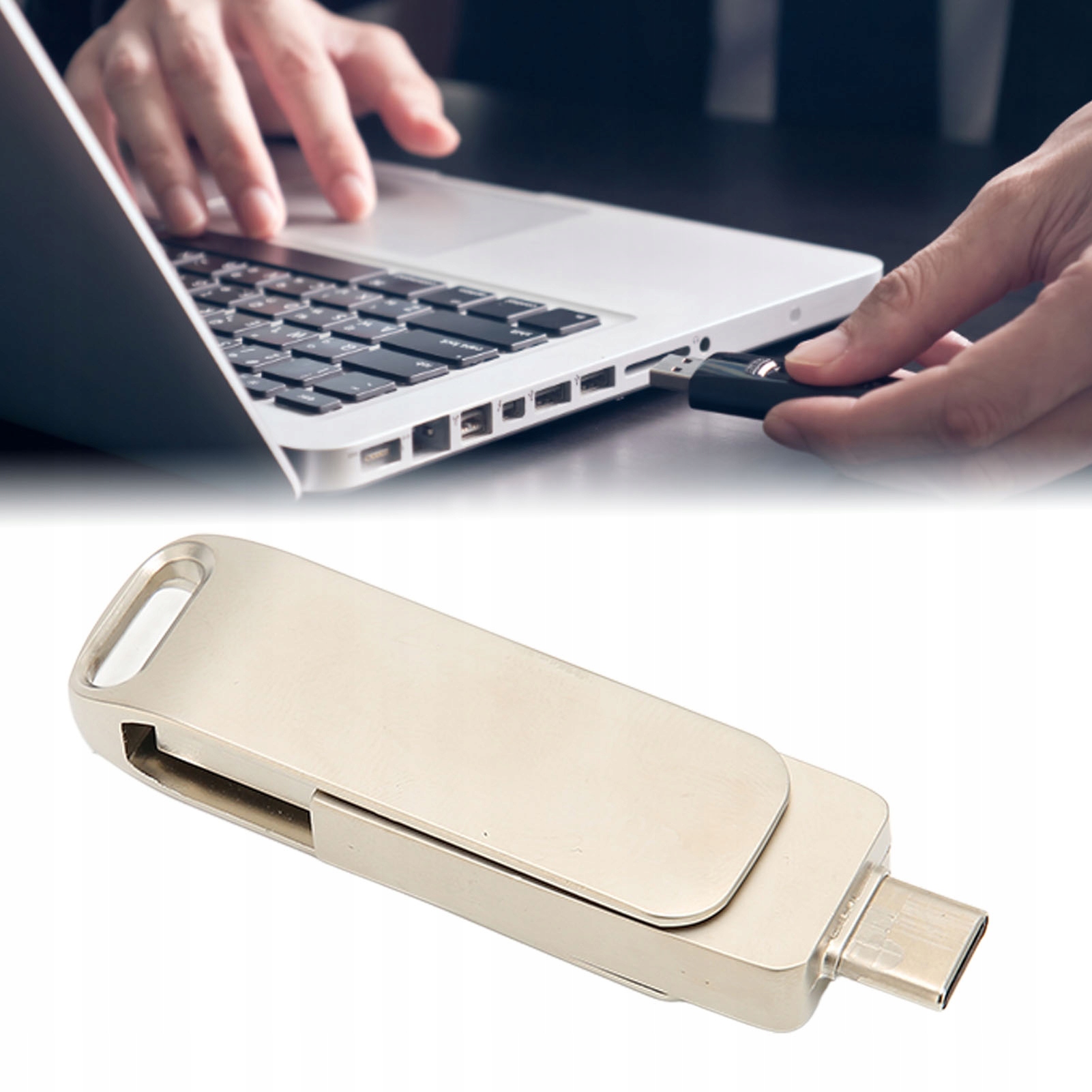 Usb Flash Disk 2V1 256 Gb Usb-c 3.0 Typ C Dual Drive Usb Disk Stříbrný