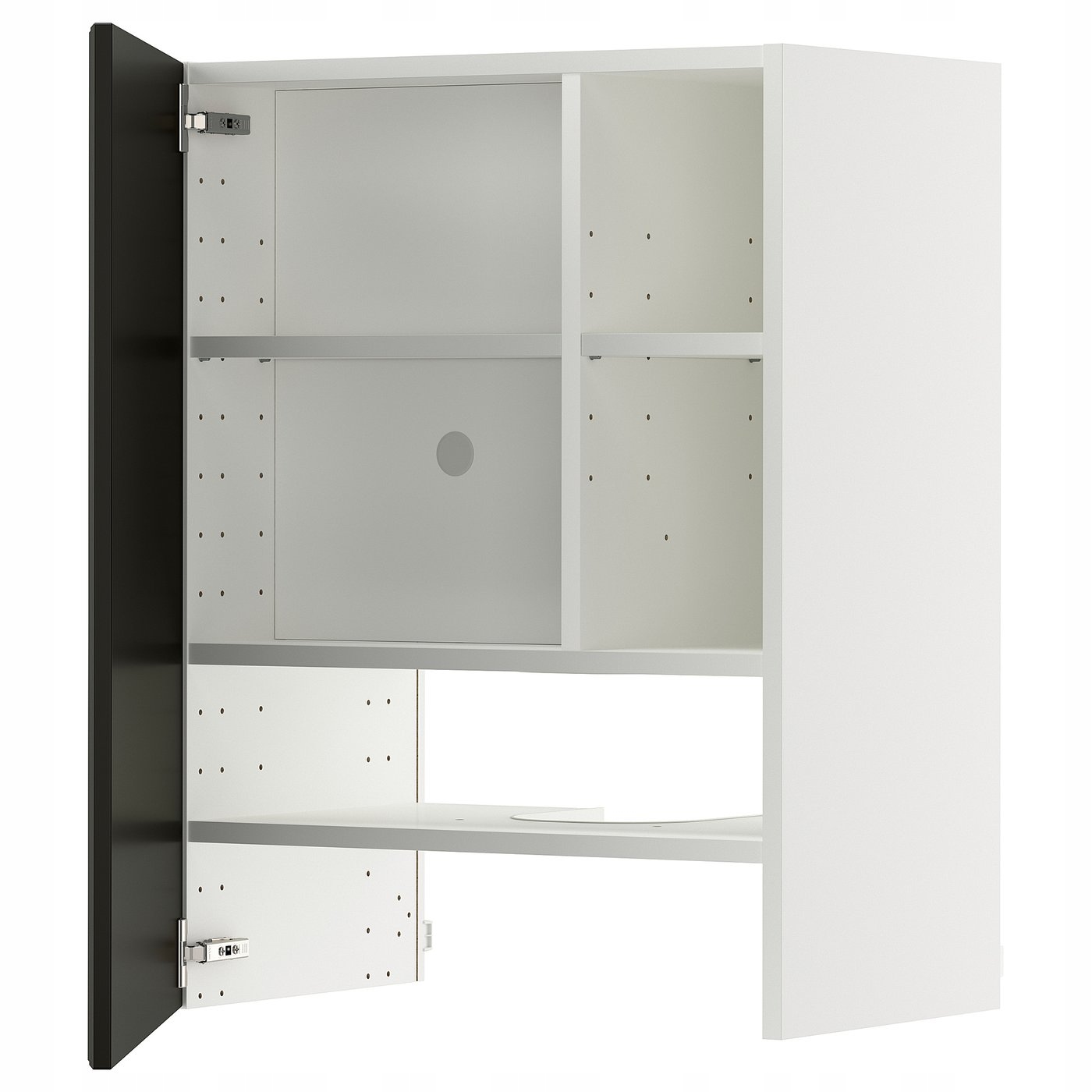 Szafka Okapowa z Półką 60x80 cm Biała Bodbyn Czarna