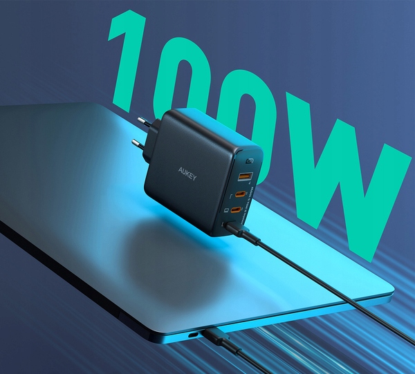 AUKEY PA-B7S Omnia II GaN 3xUSB-C 1xUSB-A Power Delivery PD 3.0 QC PPS 100W Marka Inna
