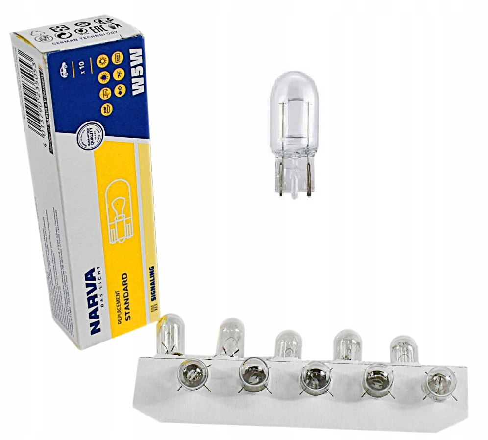 Narva Żarówka W5W Standard 12V 5W Całoszklana