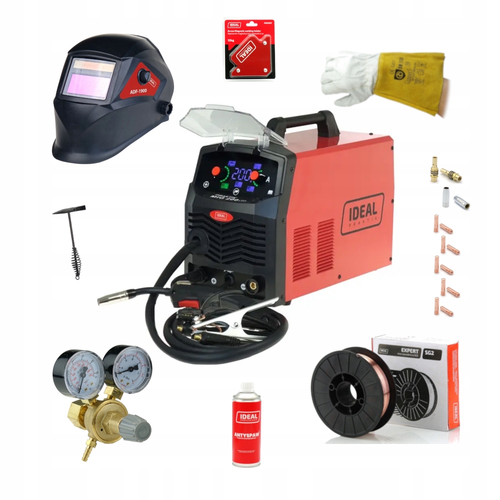 Spawarka Ideal Praktik Mig 200 Synergic Led #zestaw Start