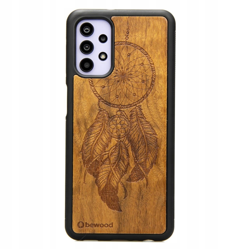 Drewniane Etui na Samsung Galaxy A32 4G Łapacz Snów Imbuia
