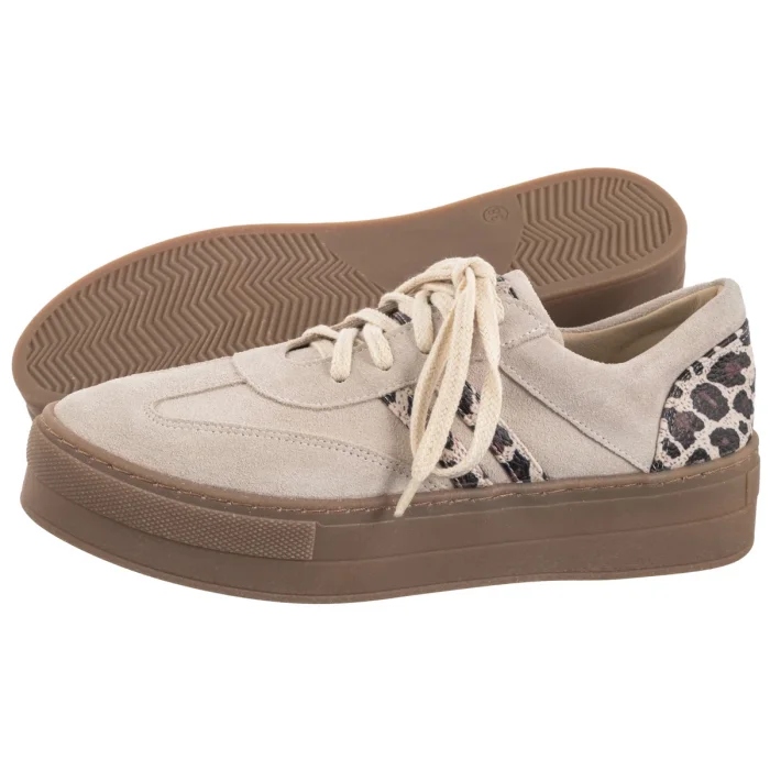 Dámské tenisky Polobotky na platformě Nepeke Emin Beige Béžová