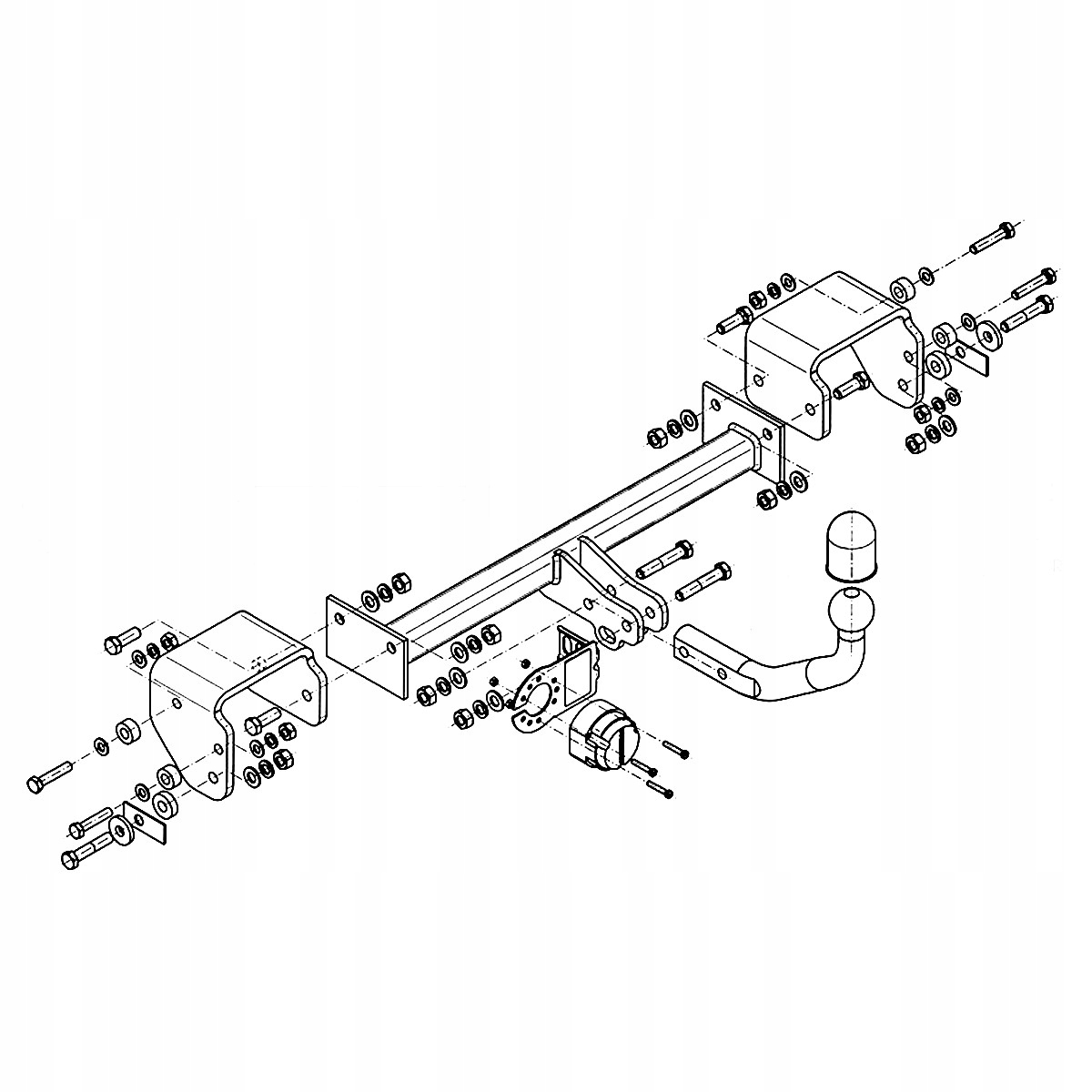 Hak holowniczy Toyota Aygo Hatchback 05-14 MODUŁ WIĄZKA 13 PIN GRATIS Nowy Producent Steinhof