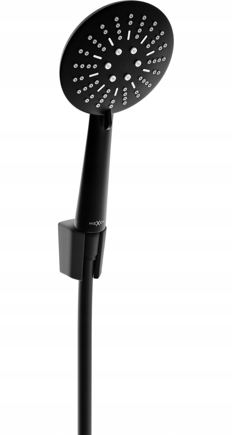 MEXEN ZESTAW PRYSZNICOWY SŁUCHAWKA R-67 WĄŻ CZARNY