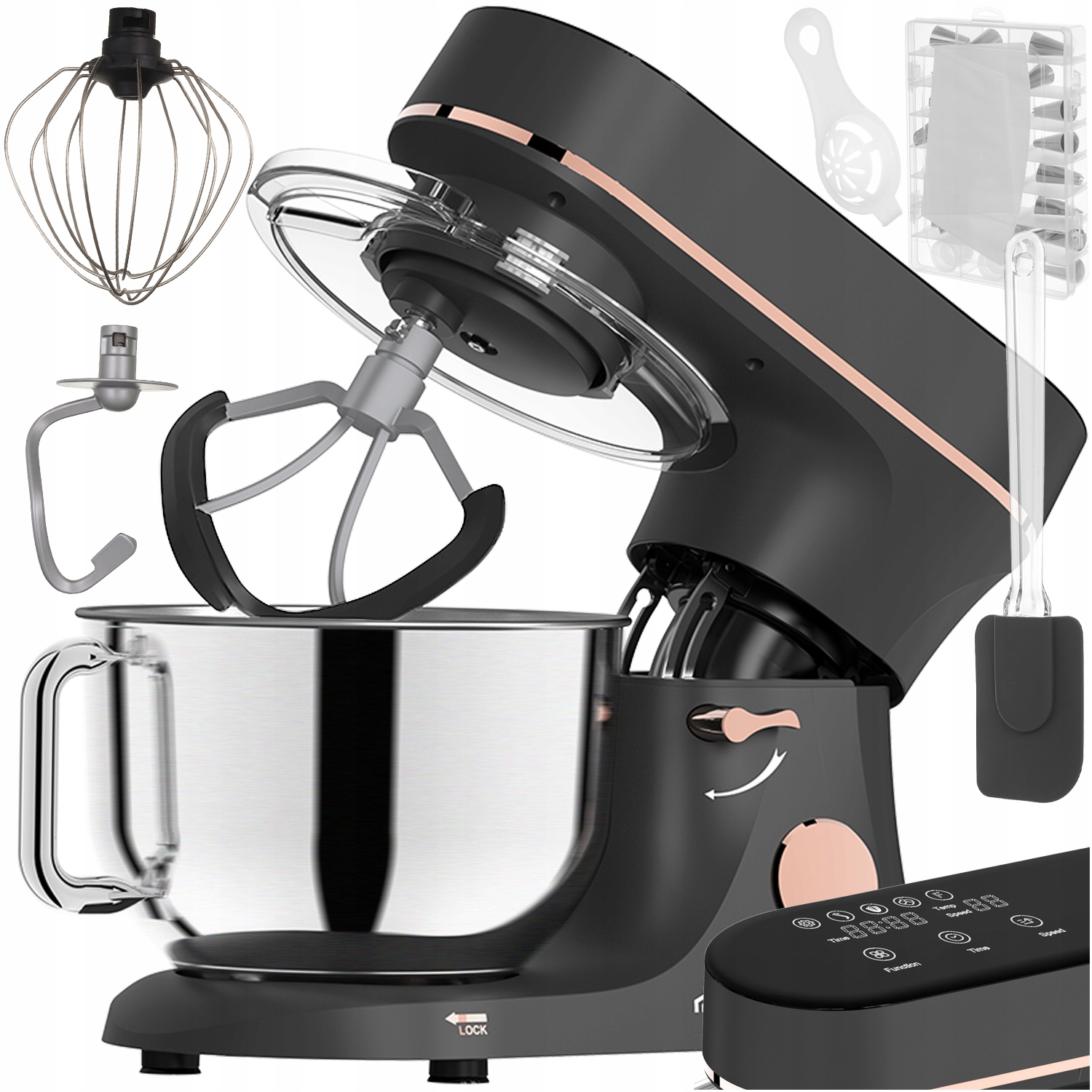 Kuchyňský robot Ruhhy Planetární robot s vyhřívanou mísou 2000 W šedý