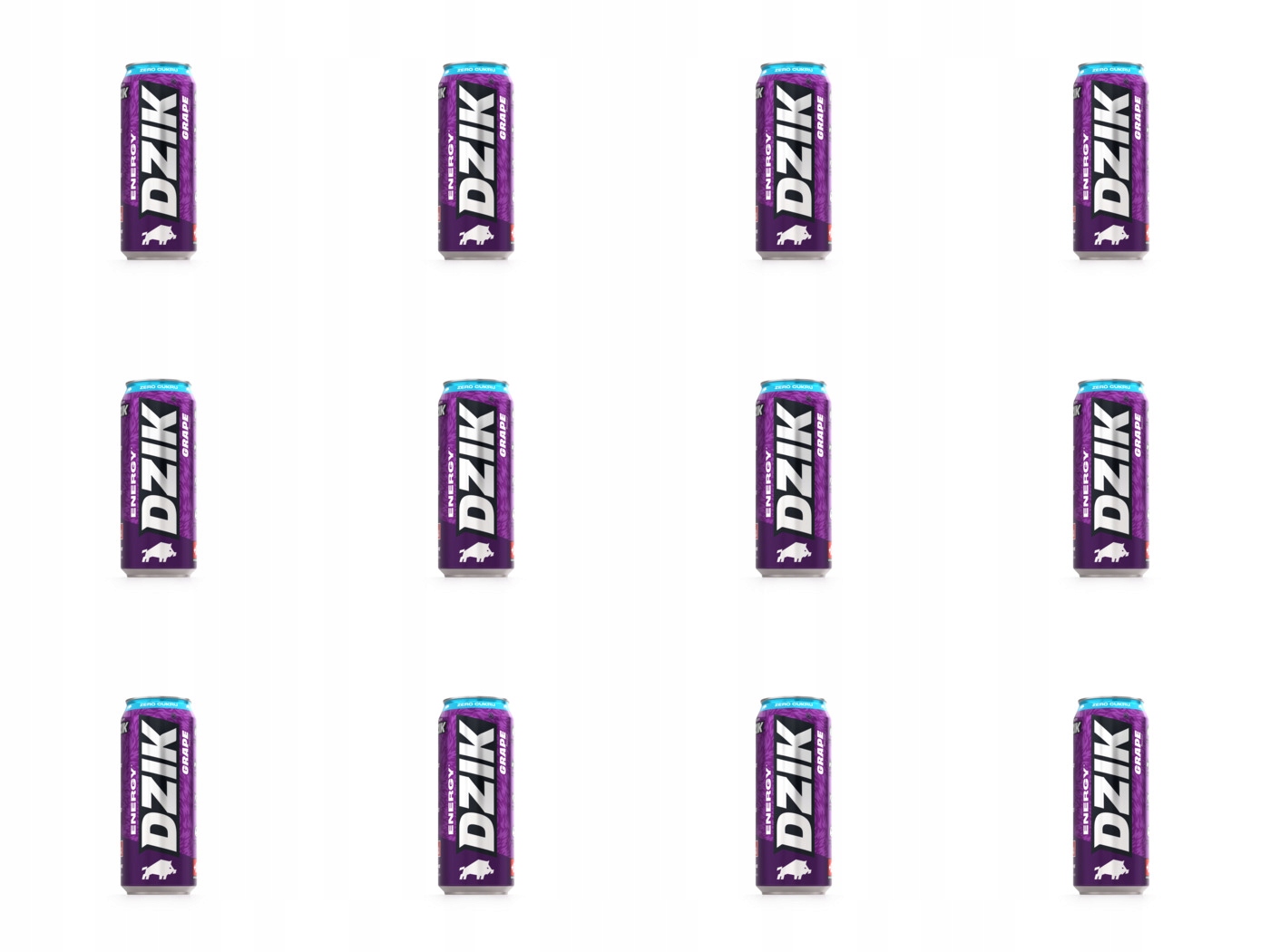 12x 500ml Dzik Energy Grape Napój Energetyzujący Zgrzewka